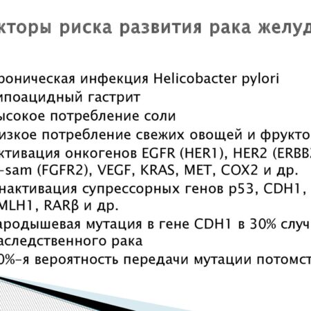 Определен ключевой фактор риска развития рака желудка