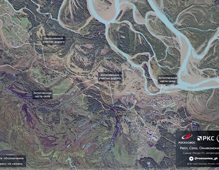 Роскосмос показал спутниковые снимки масштабных паводков в Якутии
